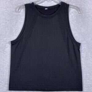Lululemon Womens 10 Black Train To Be Tank Top Relaxed Fit Gym Running Yoga